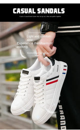 2026 Mens Casual Sneakers New Fashion Lace-up White Shoes Student Comfort Sports Plus Size Vulcanized Shoes Zapatillas De Hombre