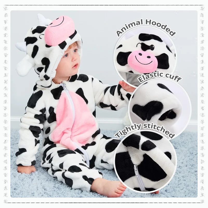 Plush Hooded Baby Winter Romper