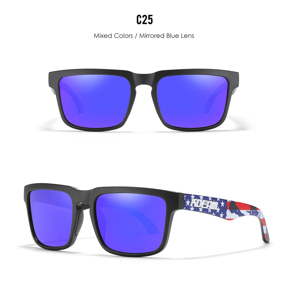 KDEAM All Black Men's Sunglasses Polarized And UV400 Protection Lens Driving Fishing Glasses Mirror With Complete Package