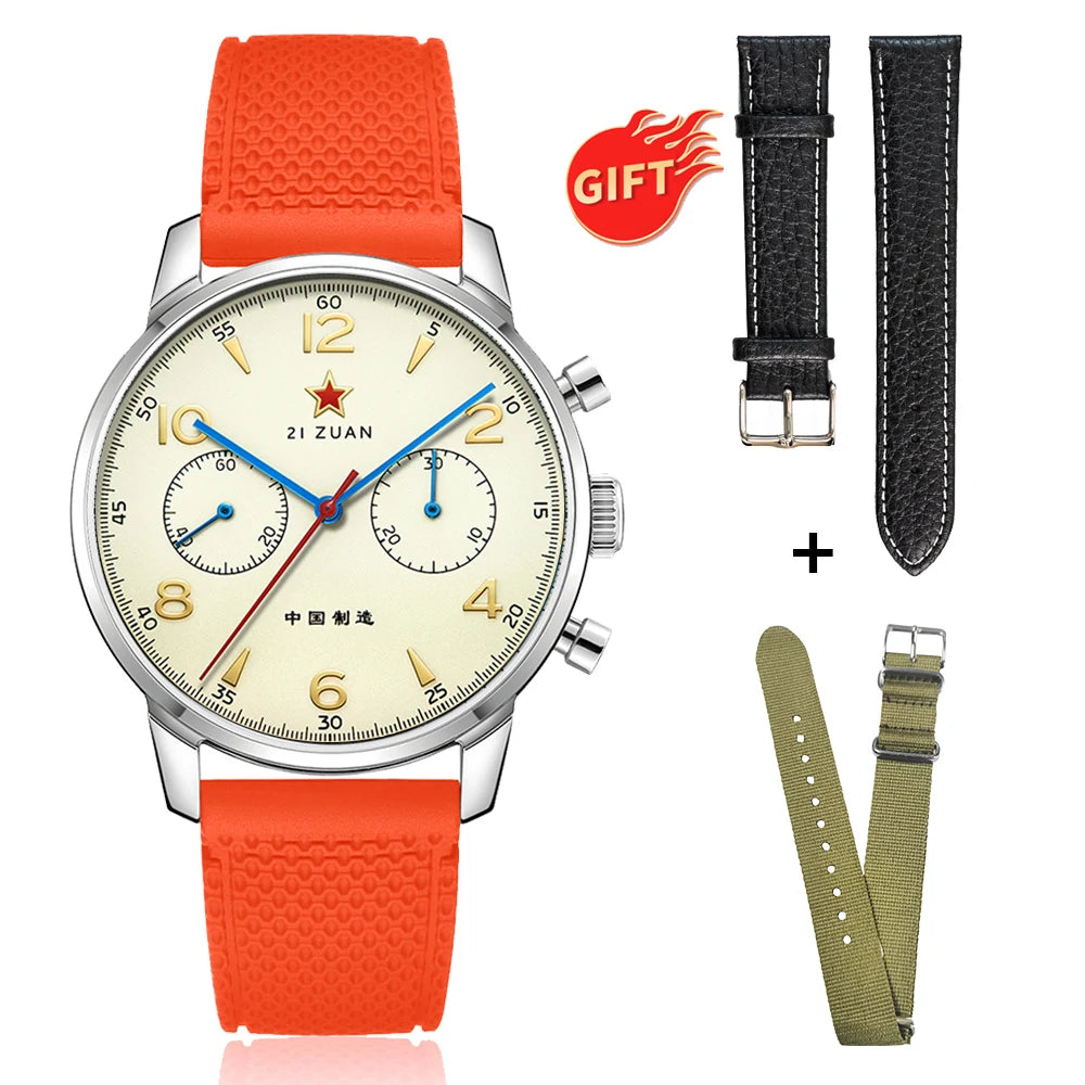 TOPHILL Classic Aviator 40mm Chronograph 1963 Mechanical Wristwatch ST1901 Watch For Men Sapphire Glass BGW9 TL025G