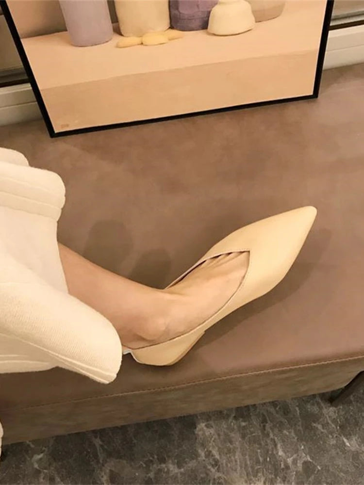 Genuine Leather Pointed-Toe Flats for Women