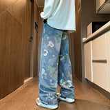 Men’s Vintage Floral Wide-Leg Denim