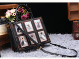 Vintage Luxury Leather Tote – Designer Cat Embroidery Shoulder Bag