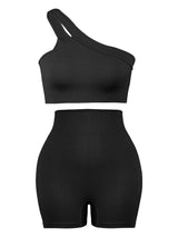 Seamless Women’s Yoga Set – Ribbed High-Waist Leggings & Long Sleeve Sports Bra
