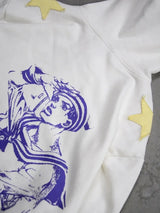 Women Shahzad Clothing Joestar Style Zip Hoodies Men JoJo Light Blue Star Tusk Print Oversized Embroidery Couple Sweatshirt Tops