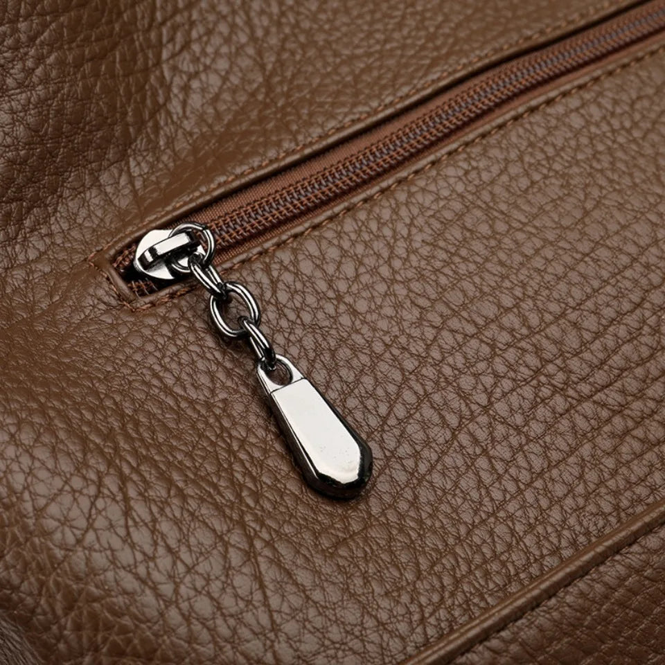 Top Quality Leather Backpack Women Bagpack Female Large Capacityf or Commute Travel School Backpack Shoulder Bags for Women Sac