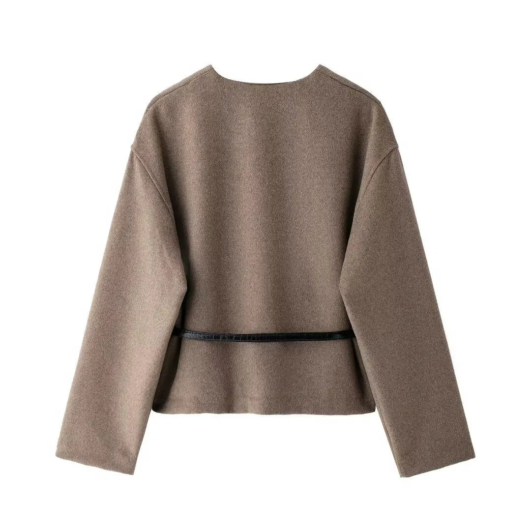 Elegant Belted Wrap Jacket