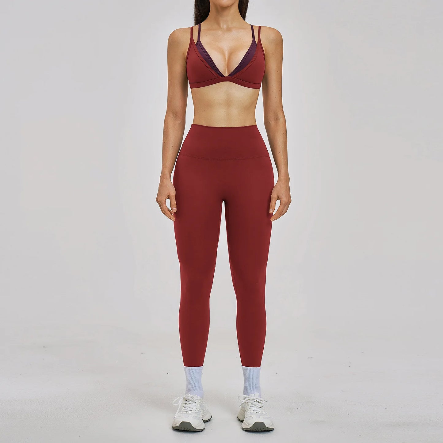 Yoga Sets 2PCS Women's Tracksuit Fitness Outfits Sportswear Workout Set Sports Bra High Waist Leggings Gym Clothing Sports Suits