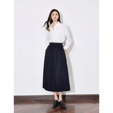 Toyouth Women's Cotton A-Line Midi Skirt | S–XL