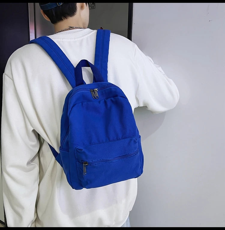 Mini Canvas Backpack – Vintage Unisex Rucksack