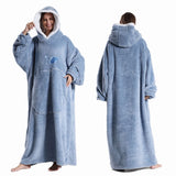 Extra Long Hooded Wearable Blanket