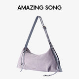 Amazing Song Donut Dumpling Bag Retro Suede Large Capacity Fashionable Bag