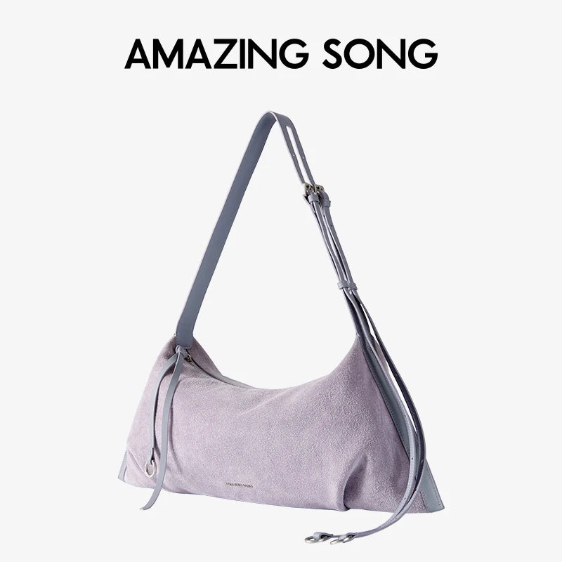 Amazing Song Donut Dumpling Bag Retro Suede Large Capacity Fashionable Bag