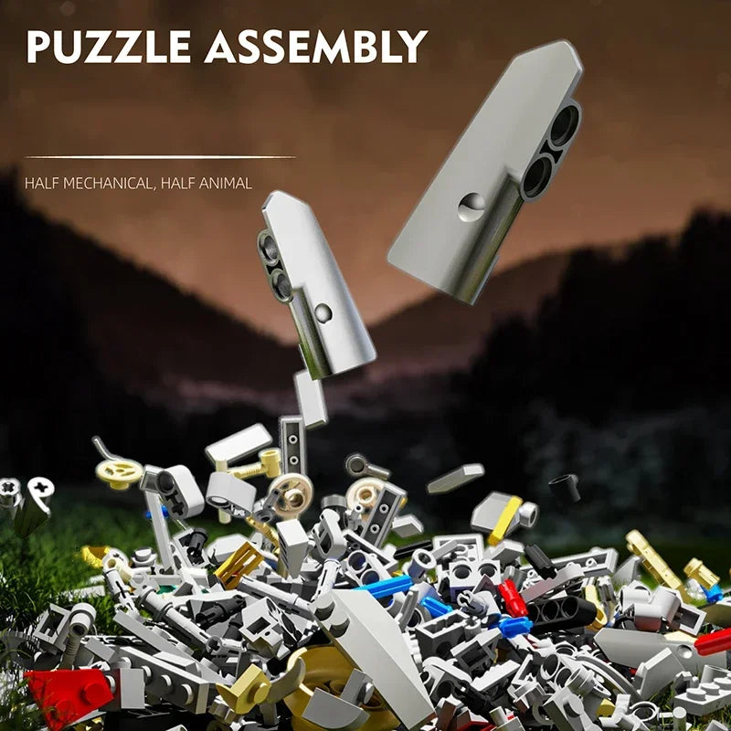 1268PCS Dinosaur Building Blocks Mechanical T-Rex Model Bricks Creative Desktop Decoration Educational DIY Toys Holiday Gifts