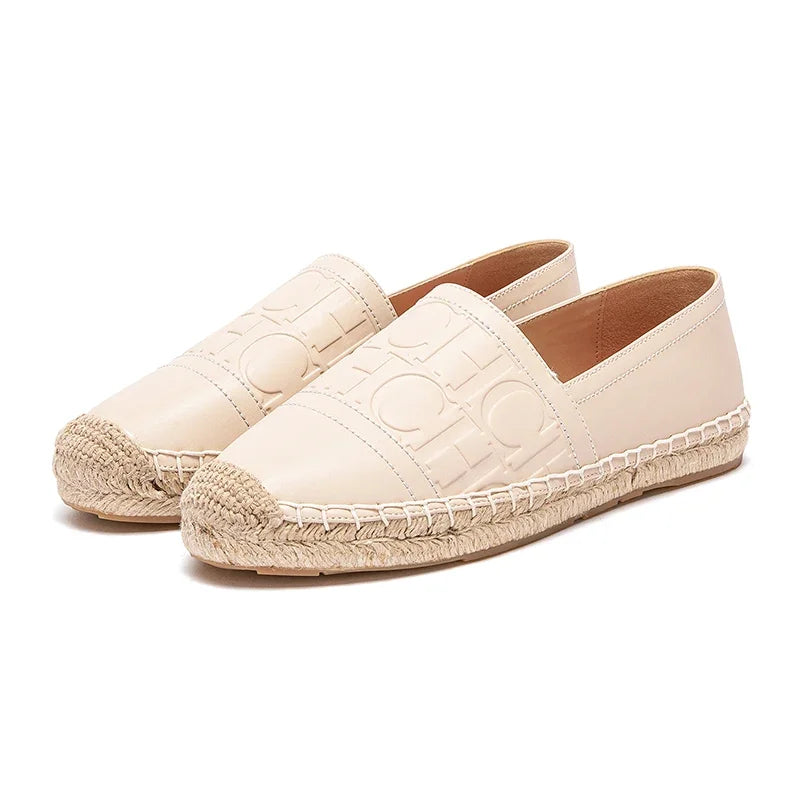 CHCH Women's Handmade Hemp Flat Beach Shoes