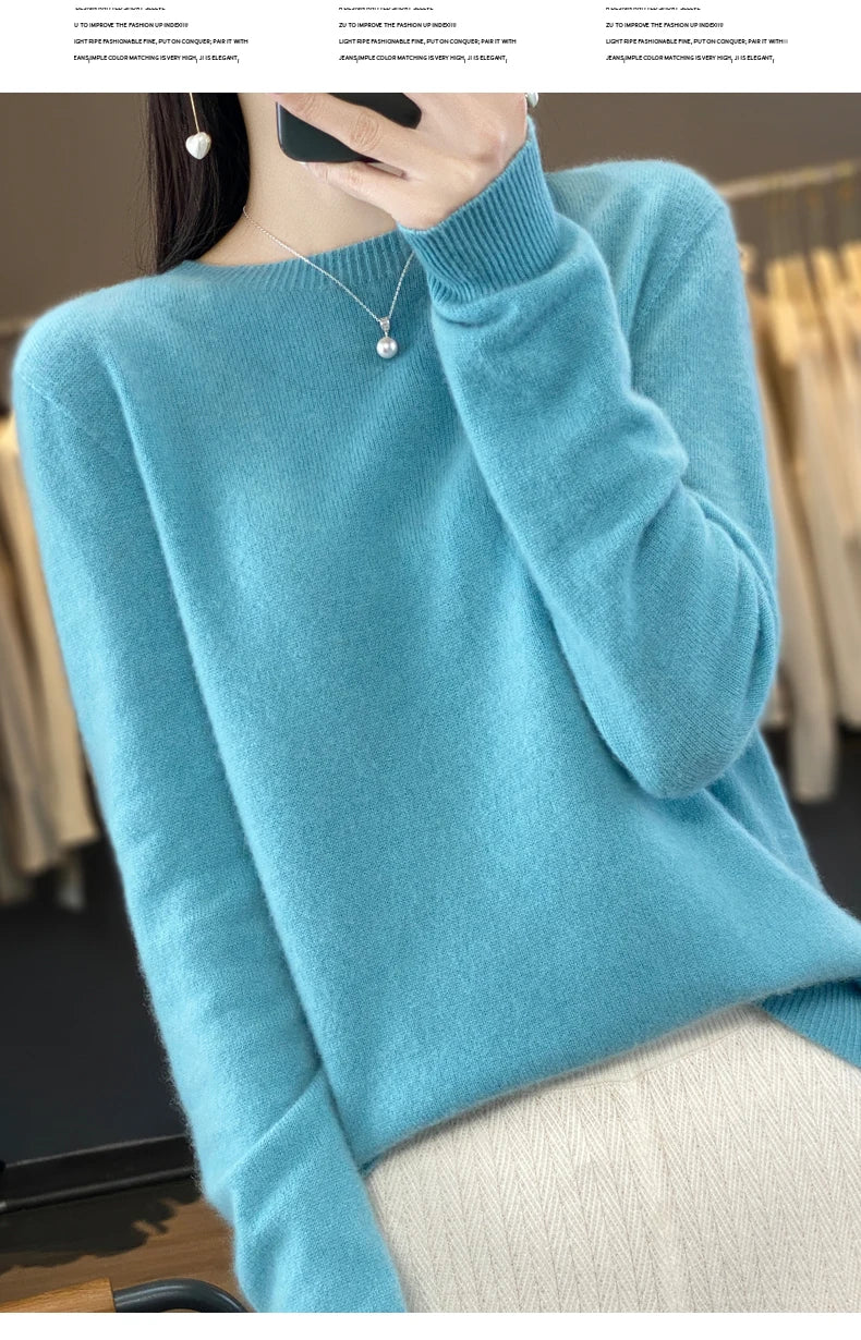 Women's Merino Wool Crew Neck Sweater