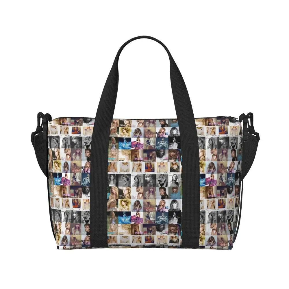 Custom The Eras Tour 1989 Taylor's Swift's American Pop Singer Tote Bag Women Large Capacity Beach Gym Travel Bags