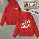 2025 Thai Drama The Secret of Us Autumn Winter Hoodie Always Wonder Letter Print Pullover Trendy Long sleeve Fleece Sweatshirts