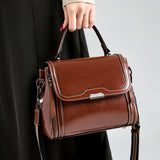 Cowhide Women's Tote Bag 2024 New Luxury Genuine Leather Shoulder Crossbody Bags High Quality Vintage Female Handbag 6241