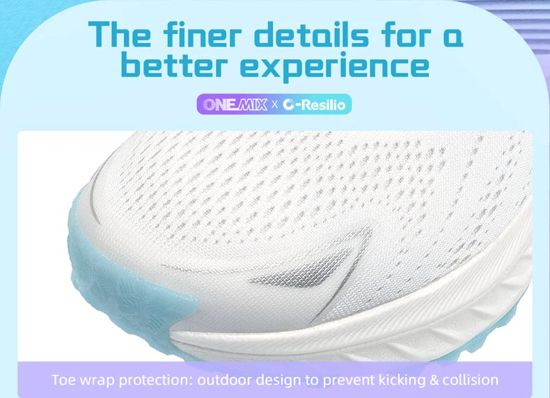 Onemix NEW Male Racing Breathable Cushioning Non-Slip Sneakers Mesh Breathable Shock Rebound Lightweight Fitness Shoes