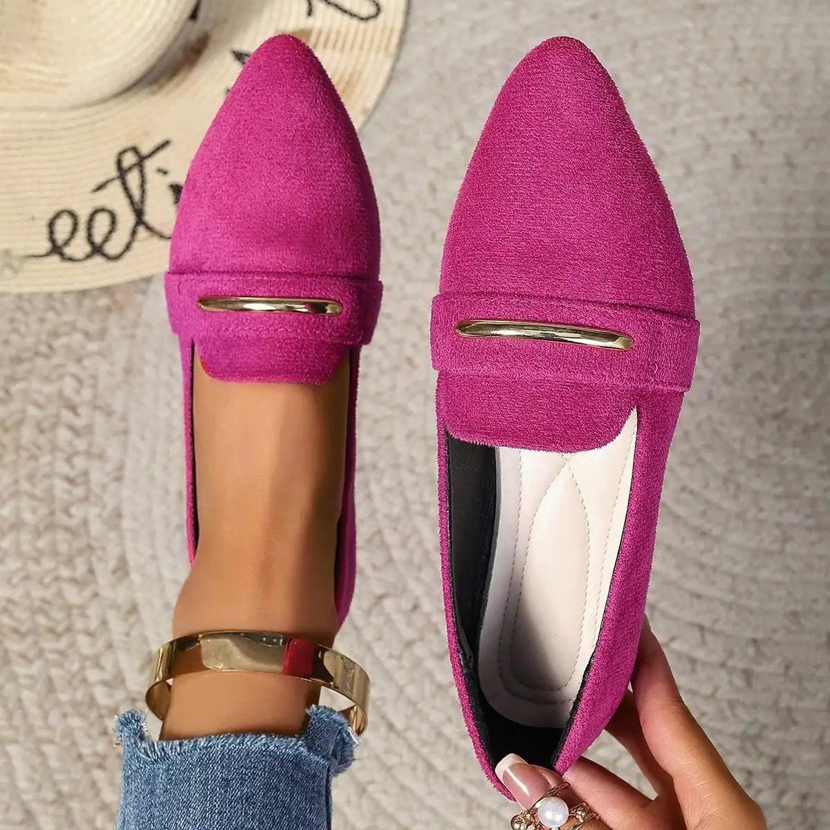 2026 Summer Loafers Flats Pointed Toe Casual Women Shoes New Comfortable Walking Mujer Zapatos:Wear-resisting