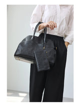 Women's Vegetable-Tanned Cowhide Leather Tote Bag