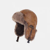 Faux fur Bomber hat men's ski cap winter hat women thickened warm ear protection hats retro pilot hats classic riding hat털모자
