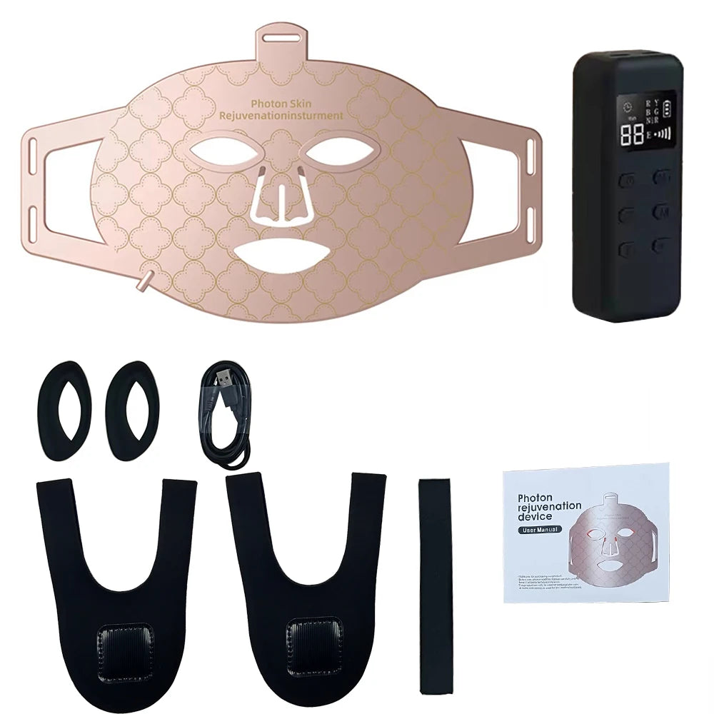 New 8 Colors Photon Nir Light Skin Rejuvenation for Facial 850nm Led Red Infrared Led Face Mask Red Light Therapy Photon Mask