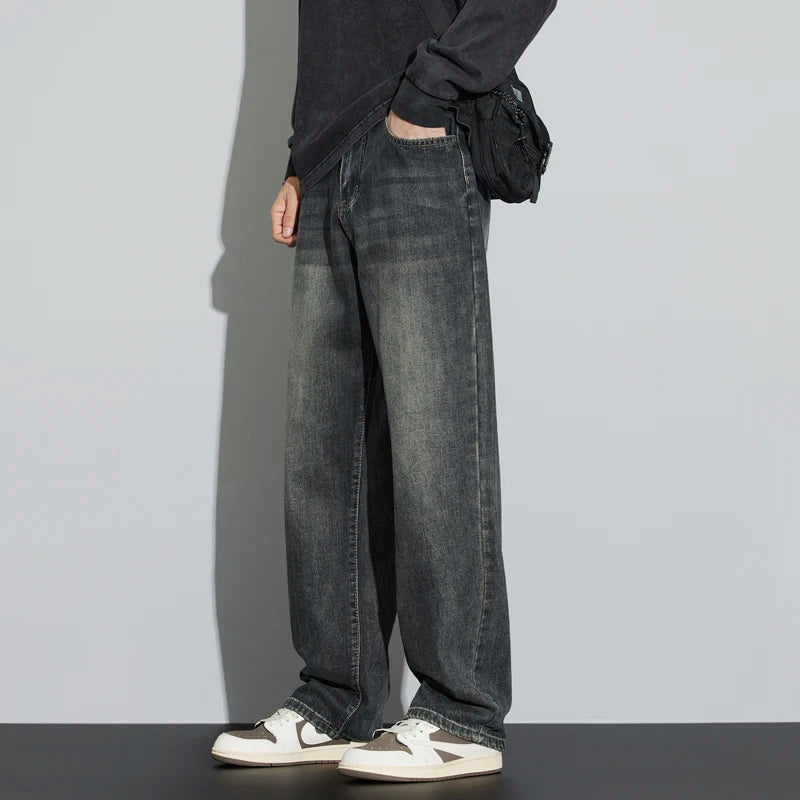 Men's Fleece-Lined Wide-Leg Jeans – Winter Warmth