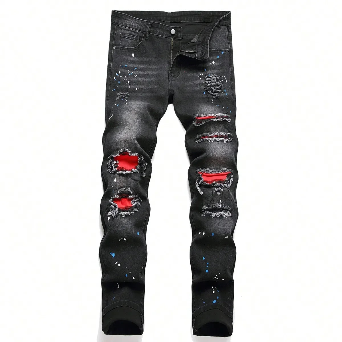 Men's Y2K Slim Fit Stretch Denim Jeans | Hip Hop Style