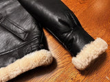 CC Shop Best.Mens High Quality 100% Natural Fur Jacket.Classic B3 Winter Warm Thick Leather Coat.100% Sheepskin with Wool.