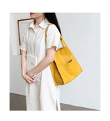 2025 New Women Bag Female Luxury Fashion Shoulder Bags Lady Soft 100% Cowhide Genuine Leather Niche Design Tote Bucket Handbag