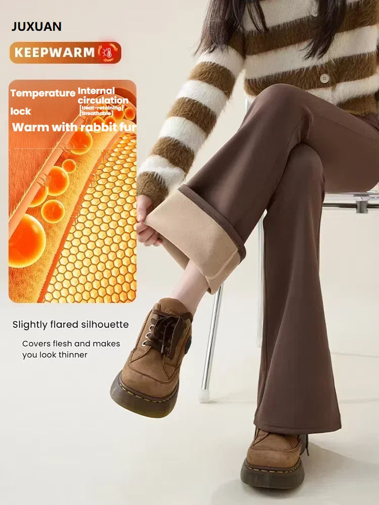Women's Fleece-Lined High Waist Flare Leggings