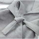 Elegant Lace-Up Woolen Jacket