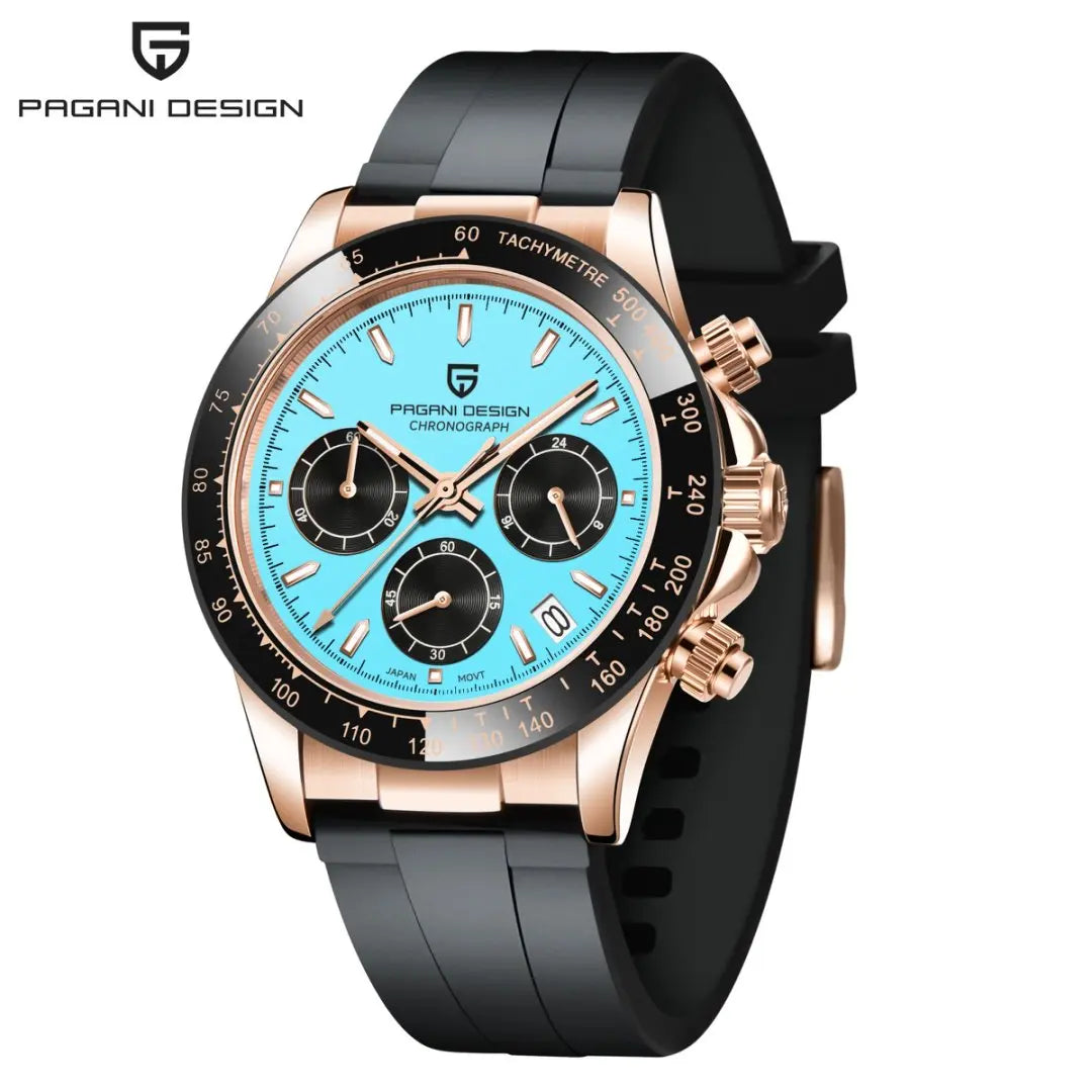 V2 PAGANI DESIGN 40MM Men's Quartz Watch Luxury Sapphire Stainless Steel 100m Waterproof Multi functional Men's Timing Watch