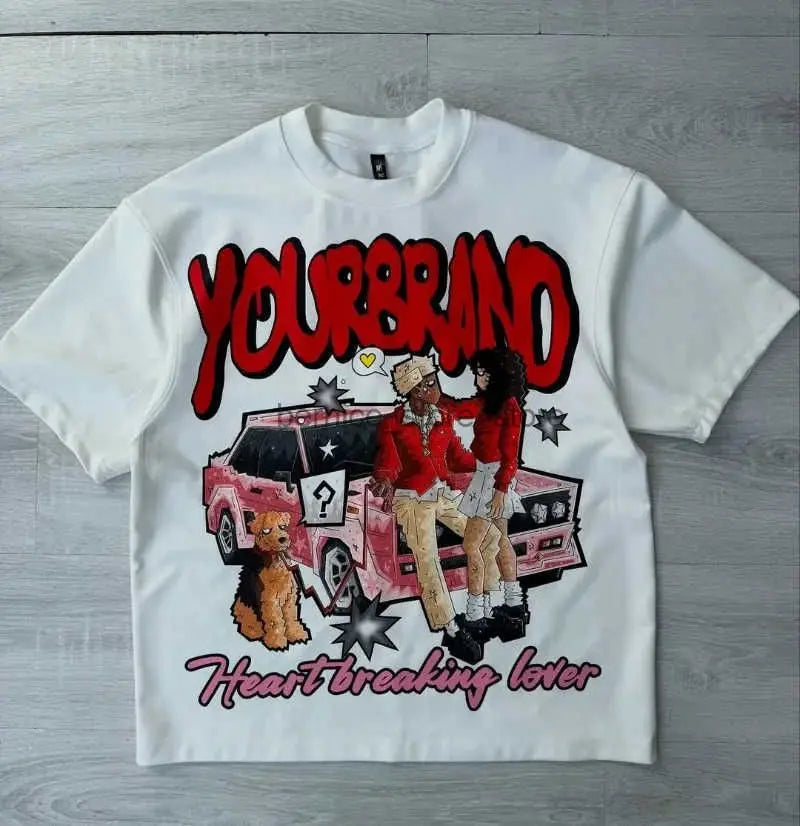 Y2K Harajuku Cartoon Print Oversized Tee