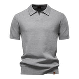 Men's Premium Solid Polo Shirt | Breathable Knit Casual Top