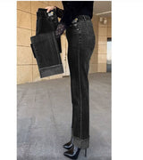 Women's Wide Leg High Waist Stretch Denim Jeans