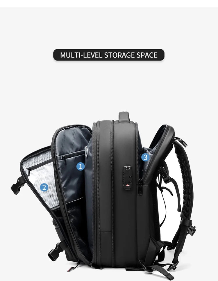 Vacuum Compression Travel Backpack – 17" Laptop & Adventure Ready