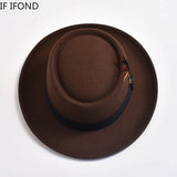 Men's Vintage Felt Fedora Hat with Feather Accent