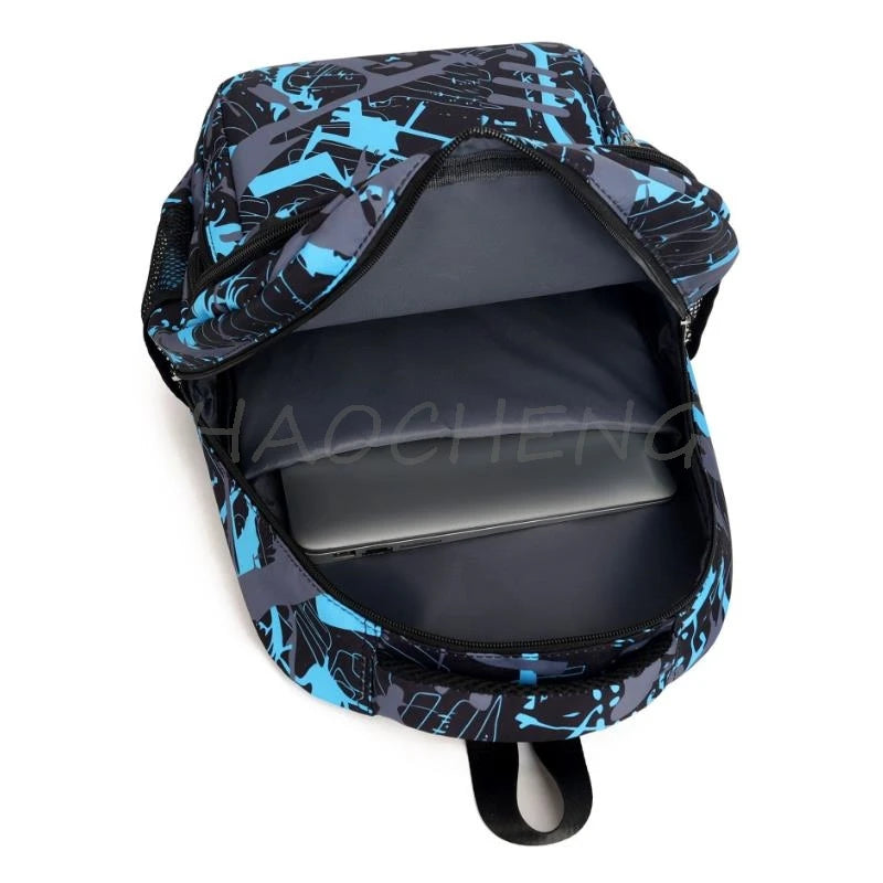 Hot Katseye Funny Print Backpacks WIth Lunch Bags Multi-pocket Camouflage Teens Travel Laptop Backpack Women School Bag Mochila