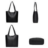 Genuine Brand Soft Leather Shoulder Bag For Women Casual Tote Bag Female Solid Color Purse Simple Design Handbag Commuting Sac