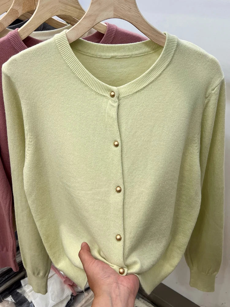 Classic O-Neck Knit Cardigan