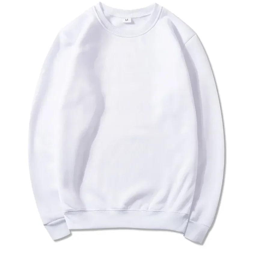 Korean Fashion Men's Round Neck Sweatshirts Autumn Long Sleeves Vacation Pullovers Tops Casual Popular Man Solid Sweat Shirts