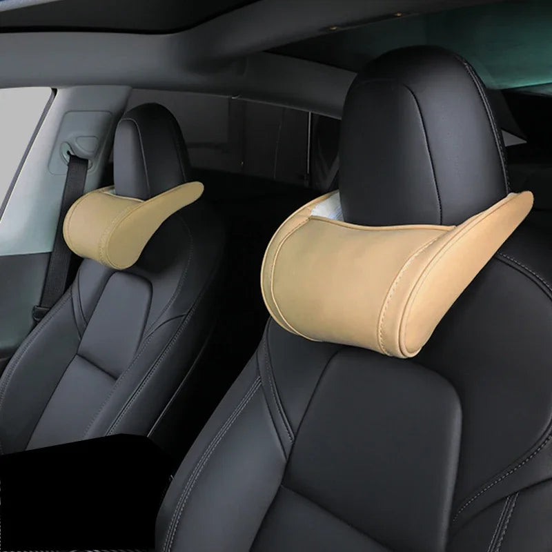 Neck Pillow Headrest Pillow Automobile Seat Neck Rest Auto Seat Head Support Pillow  Accessories suit For Tesla Model 3 Y X S