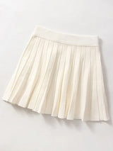 Elegant Knit Pleated Mini Skirt for Women