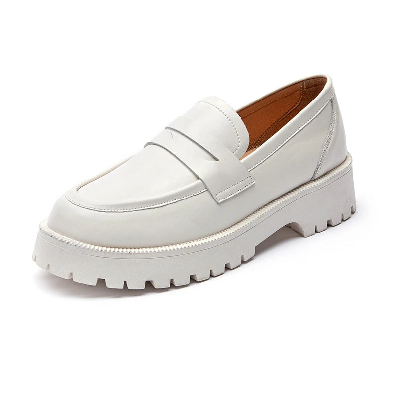 AIYUQI Women's Suede Square-Heel Loafers | British Style