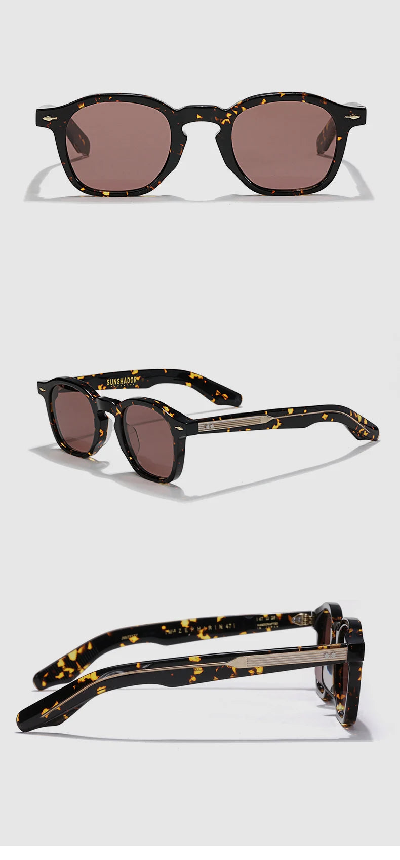 Tortoiseshell Round Acetate Sunglasses – UV400 Polarized