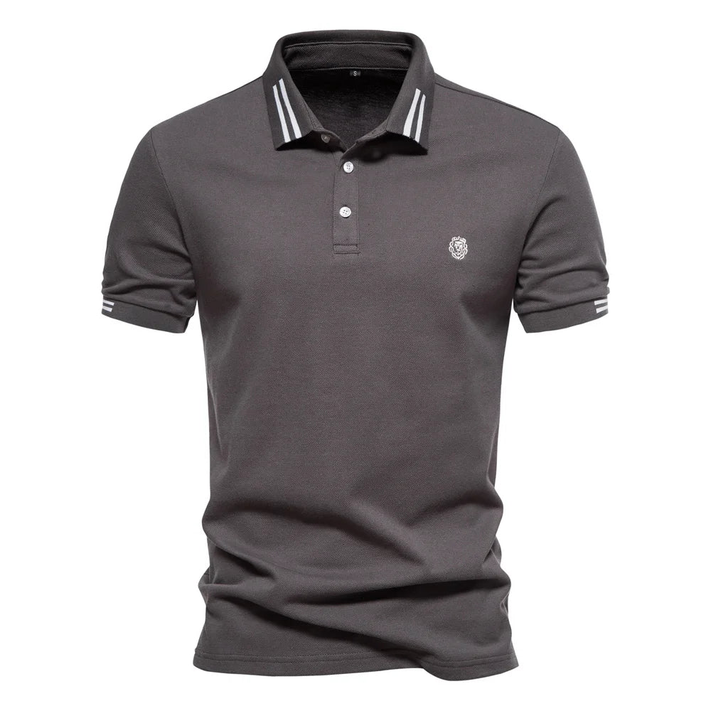 AIOPEON Men's 100% Cotton Polo Shirt – Refined Casual Style