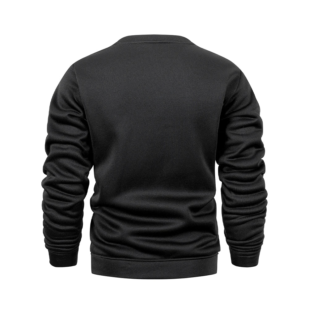 Men's  Autumn Long Sleeve Knit Pullover Solid Color Crewneck Warm Sweater Men Casual Loose Sweatshirt Street Sportswear